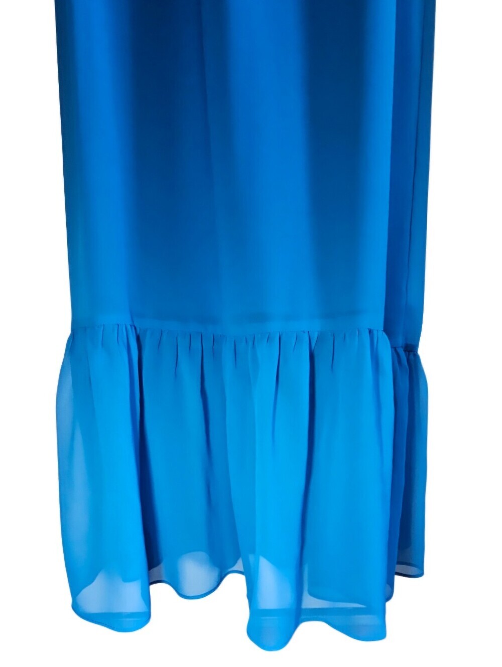 0088 American Eagle Blue Maxi Dress Size Medium Bustier Bodice Cross Back Straps - Picture 3 of 13